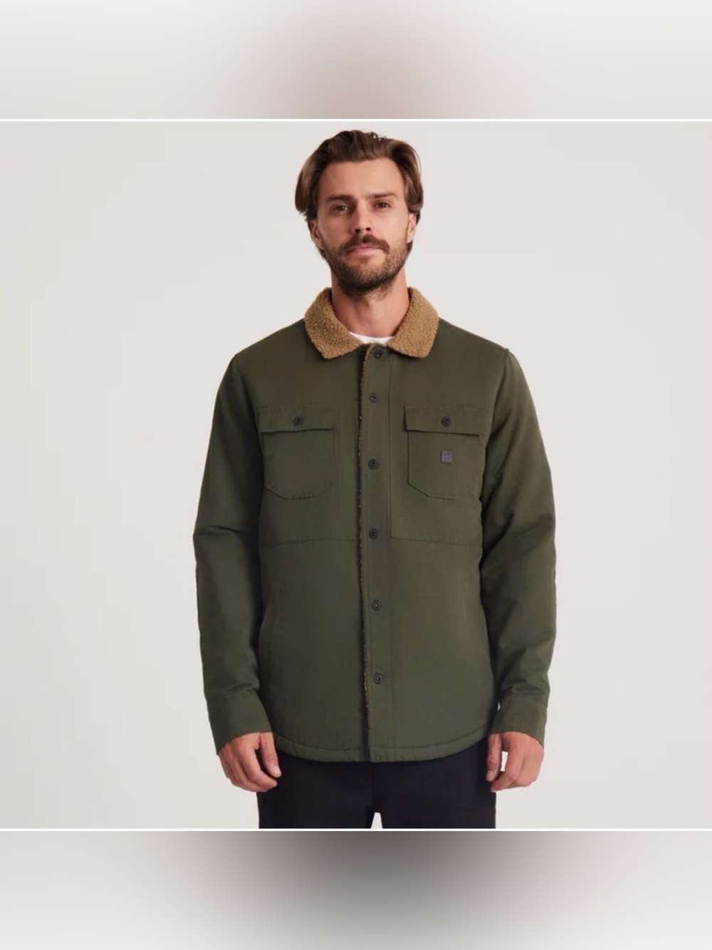 Roark Men's Green Hebrides Jacket Sherpa Collar Size Large